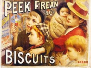 Cartel antiguo de Peek Frean Biscuits (Wikipedia)